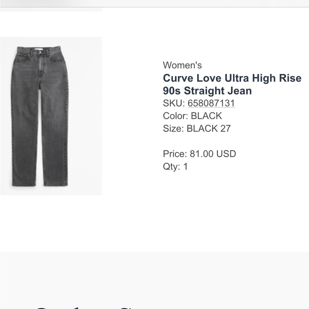 Curve love ultra high rise black Abercrombie Jeans size 27